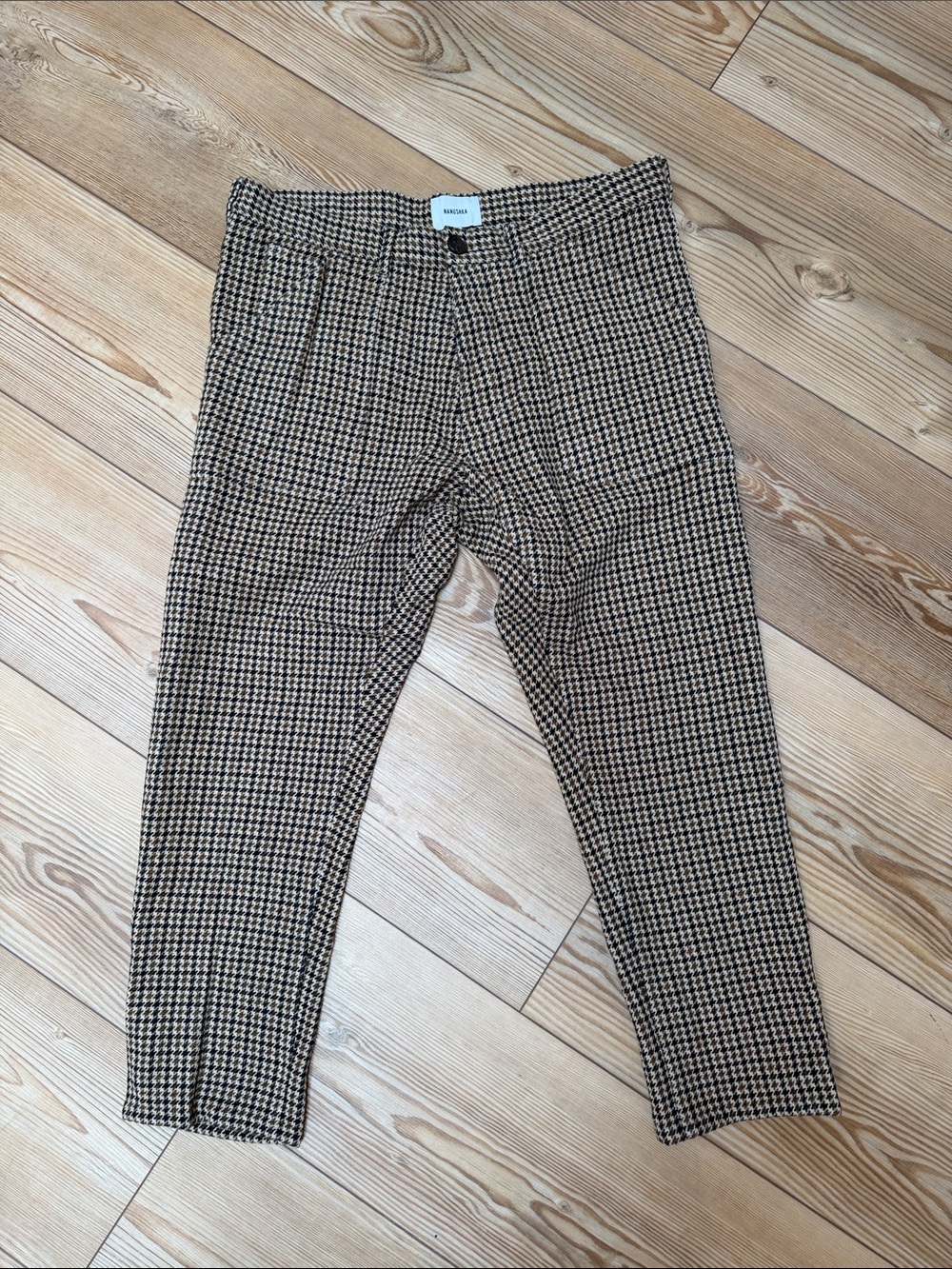Nanushka Men's Houndstooth Chinos - Black & Tan